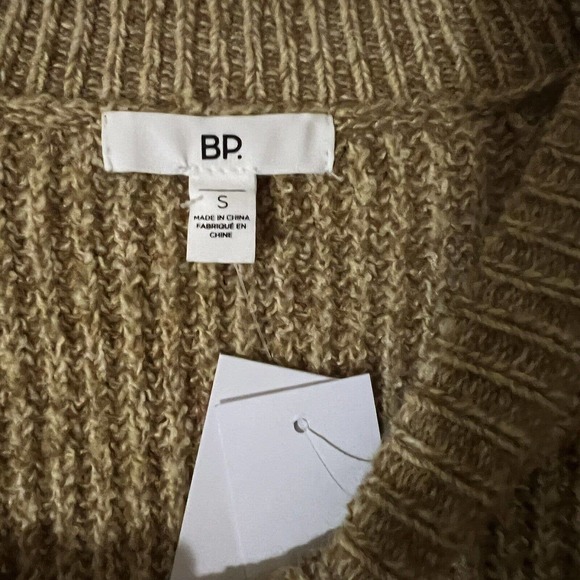 BP Nordstrom Womens NWT Plaited Stitch Crewneck Pullover Sweater Tan Sz S Knit - Picture 6 of 7